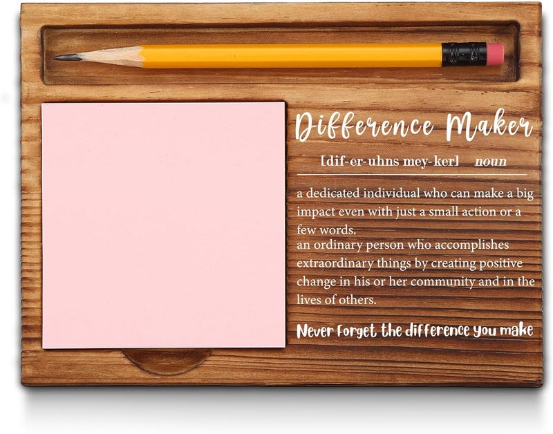 akeke Thank You Appreciation Gifts for Friends Women Men Leader Coach Boss Mentor Team Employees Coworkers Coworker Leaving Difference Maker Self-Stick Note Pad Holders GAA52 - Image 1